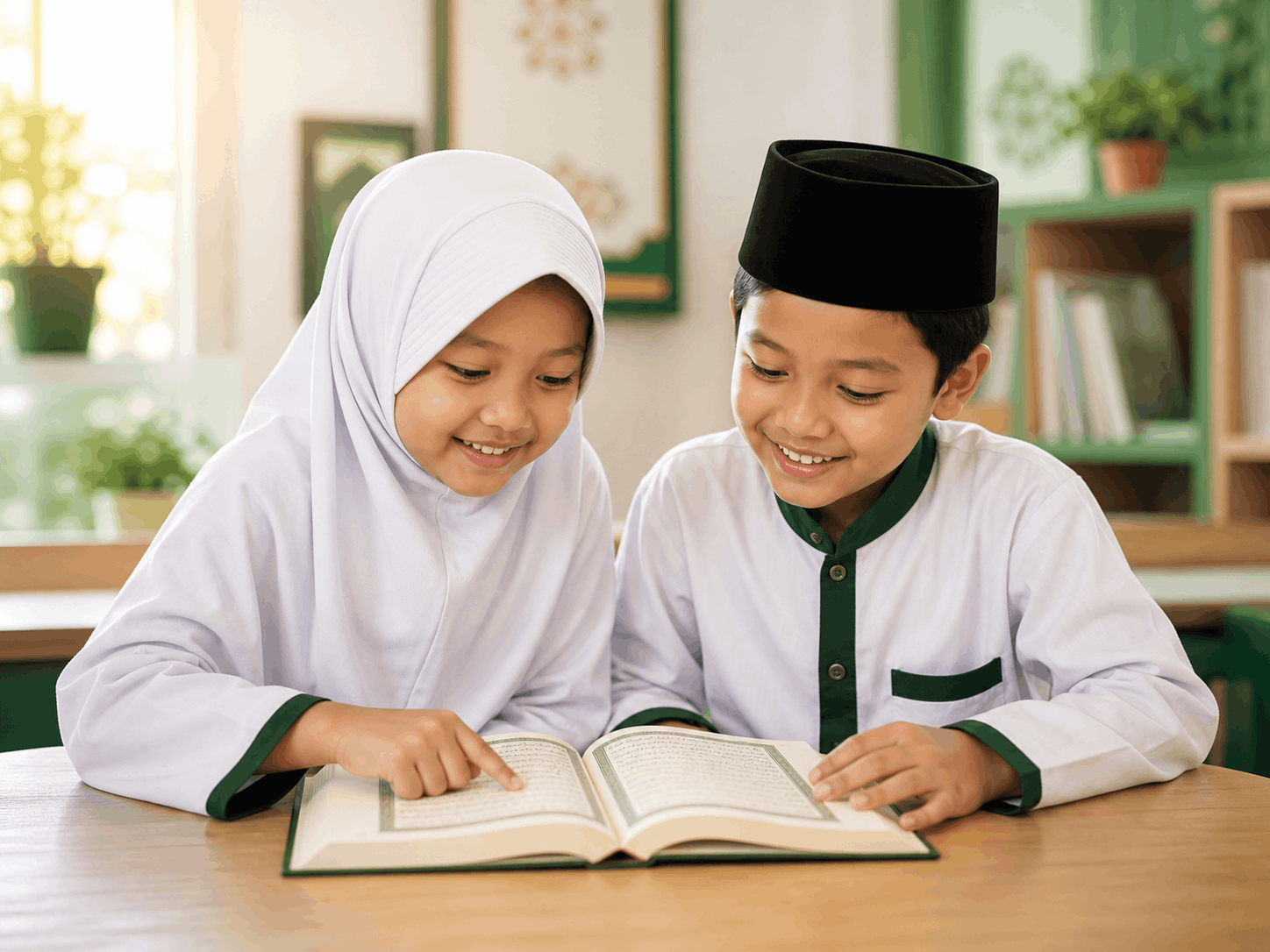Siswa MI Ya BAKII membaca Al-Qur'an bersama